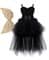 Черное нарядное детское платье из фатина со шлейфом - фото 17716