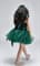 Темно-зеленое детское пышное платье из фатина со шлейфом - фото 18031