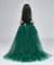 Темно-зеленое детское пышное платье из фатина со шлейфом - фото 18037