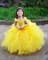 Желтое пышное детское платье в пол Бэль из красавицы и чудовища - фото 18072
