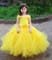 Желтое пышное детское платье в пол Бэль из красавицы и чудовища - фото 18074