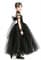 Черное детское пышное платье в пол с блестками - фото 18084