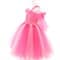 Ярко-розовое детское пышное платье в пол с блестками - фото 18106