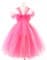 Ярко-розовое детское пышное платье в пол с блестками - фото 18108
