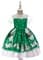 Новогоднее детское зеленое платье с принтом и прозрачными рукавами - фото 18192