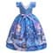 Новогоднее детское голубое платье с красивым принтом - фото 18209