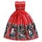 Новогоднее детское красное платье с ярким винтажным принтом - фото 18331
