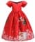 Новогоднее детское красное платье с ярким принтом Елка - фото 18344