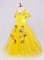 Детское пышное желтое длинное платье Бэль с бабочками - фото 18435