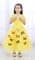 Детское пышное желтое длинное платье Бэль с бабочками - фото 18441