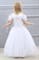 Детское пышное Белое длинное платье принцессы с бабочками - фото 18466
