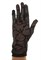 Короткие перчатки сетка с бархатным рисунком. Темно-коричневые - фото 19416