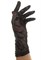 Короткие перчатки сетка с бархатным рисунком. Темно-коричневые - фото 19417