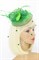 молочная шляпка с вуалью и зеленым регилином