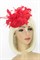 Красная шляпка с большим перьевым цветком. Беатрис - фото 19474