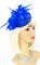 Шляпка с большим перьевым цветком Беатрис. Синяя - фото 19503