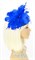 Шляпка с большим перьевым цветком Беатрис. Синяя - фото 19504