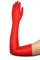 4045. Красные длинные перчатки 55см. Трикотаж жаккард - фото 20991