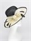Шляпа из синамей с полями с белым бантом и черной тульйе - фото 21824