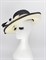 Шляпа из синамей с полями с белым бантом и черной тульйе - фото 21826