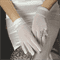 4234. Белые перчатки сетка с атласом - фото 21977