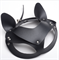 Кожаная маска кошки черная - фото 22748