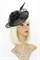 Черная элегантная шляпа с цветком и пером - фото 23372