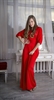 Красное длинное платье халат "летучая мышь" - фото 23663
