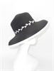 Летняя шляпа с широкими полями черная с белым кантом - фото 23706