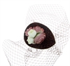 Шляпка капля с вуалью и цветами шоколад - фото 24057