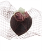 Шляпка капля с вуалью и цветами шоколад - фото 24058