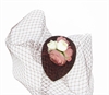 Шляпка капля с вуалью и цветами шоколад - фото 24059