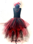 Пышная асимметричная юбка из фатина. Красный+черный - фото 24249