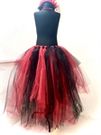 Пышная асимметричная юбка из фатина. Красный+черный - фото 24250