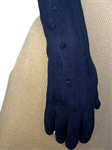Перчатки длинные зимние с бисером. Темно-синий, р. 7,5 - фото 24392