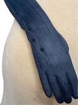 Перчатки длинные зимние с бисером. Темно-серый, р. 8 - фото 24394