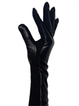 Перчатки длинные зимние черные с экокожей, р. 6,5 - фото 24398