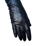 Перчатки длинные зимние черные с экокожей, р. 6,5 - фото 24401
