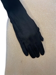 Перчатки длинные зимние черные без декора, р. 7,5, текстильная замша - фото 24432
