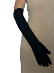 Перчатки длинные зимние черные с вышивкой, р. 8,5, текстильная замша - фото 24449