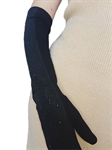 Перчатки длинные зимние черные со стразами "vip", р. 7, текстиль с микрофиброй - фото 24460