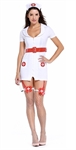 Костюм медсестры эротический с красным ремнем и подвязками - фото 24487