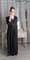 Черное платье из панбархата в пол с разрезом - фото 5226