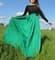 Зеленое платье в пол, верх из панбархата - фото 5297