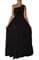 Черное платье из креп шифона с ассиметричным лифом - фото 5420