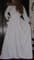 Белый платье в пол в горошек с открытыми плечами - фото 5612