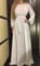 Белый платье в пол в горошек с открытыми плечами - фото 5617