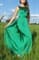 Зеленое платье в пол с кружевом на груди. 259 - фото 5628