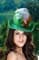 Зеленая шляпа с широкими полями с пайеткаим - фото 5988