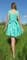 Бирюзовое платье из хлопка с юбкой солонце - фото 6419